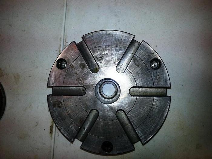 8" Face plate, 8" plate diameter, 3-bolt type, 1" hole thru, 6 T-slots - Image 2