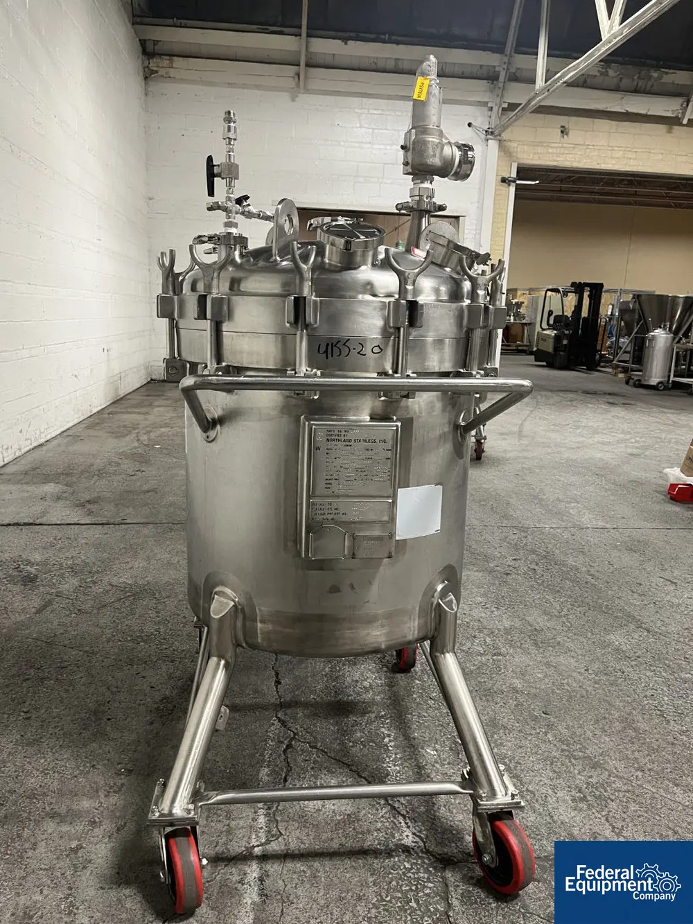 79 gallon Northland, Receiver Tank, 316L Stainless Steel, 28" diameter x 23" straight side, dish top & - Image 3
