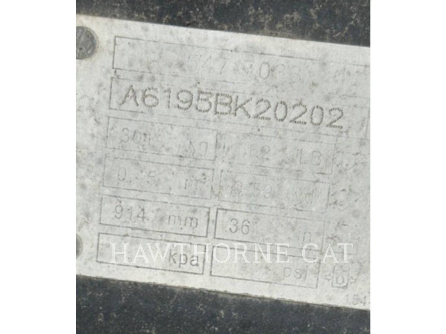Caterpillar CAT 310 36" BUCKET, Bucket, S/N: A6195BK20202, - Image 5