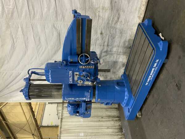 5' -17" Carlton #3A, radial arm drill, 61" x 42" base area, 18" spindle travel, power clamping & elevation - Image 1