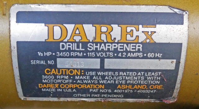 Darex, Drill Sharpener, 3450 RPM, .33 HP, 115 V. - Image 10