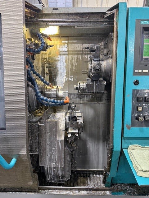 Index #ABC, production turning machine, 400 V., 48A, 5000 RPM, live tooling, 2 turret, 13 tool, Siemens 840" - Image 7