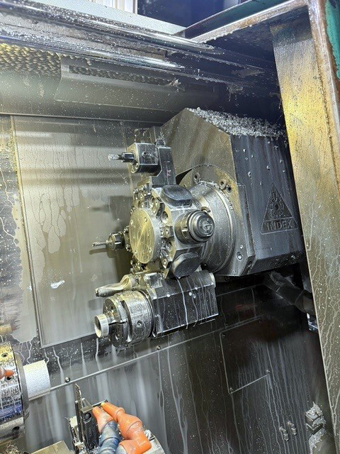 Index #ABC, production turning machine, 400 V., 48A, 5000 RPM, live tooling, 2 turret, 13 tool, Siemens 840" - Image 9