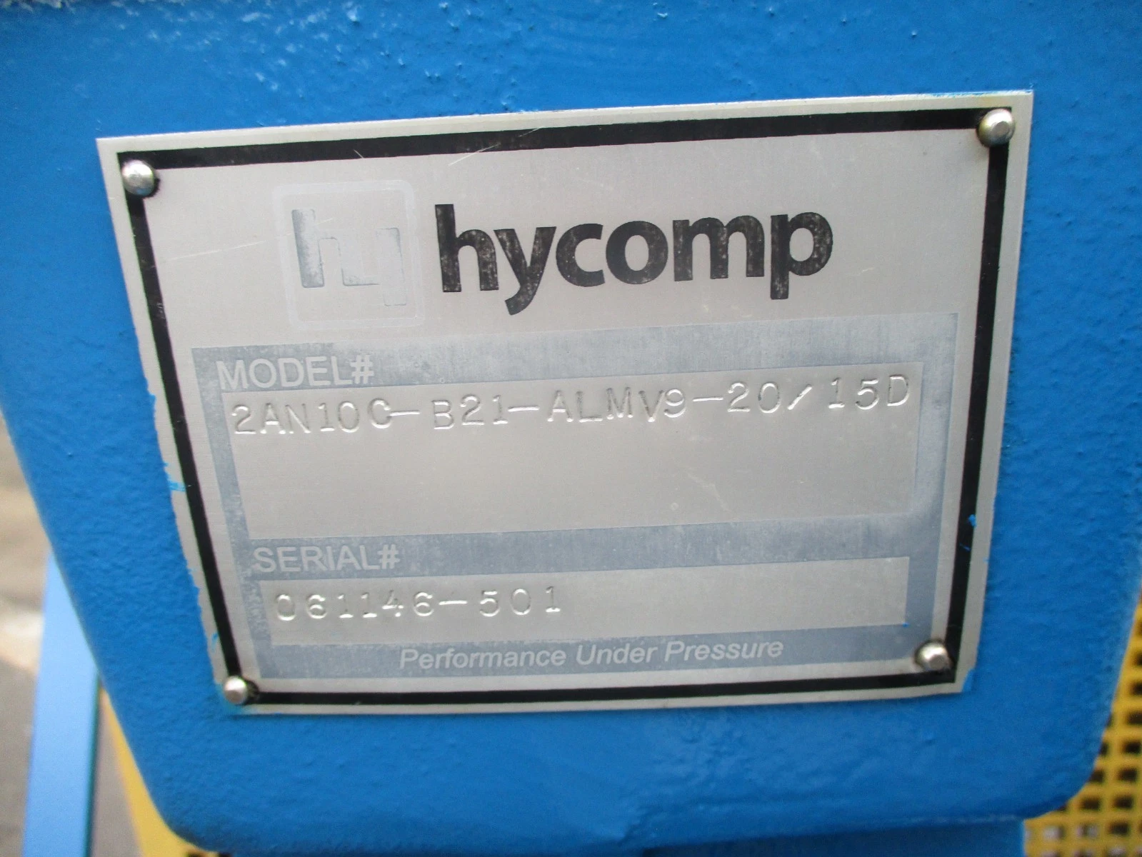 15 HP Hycomp #2AN10C-B21-ALMV9-20/15D, Boost Compressor, Nitrogen/Air/Gas Pressure Booster, 1760 RPM - Image 3