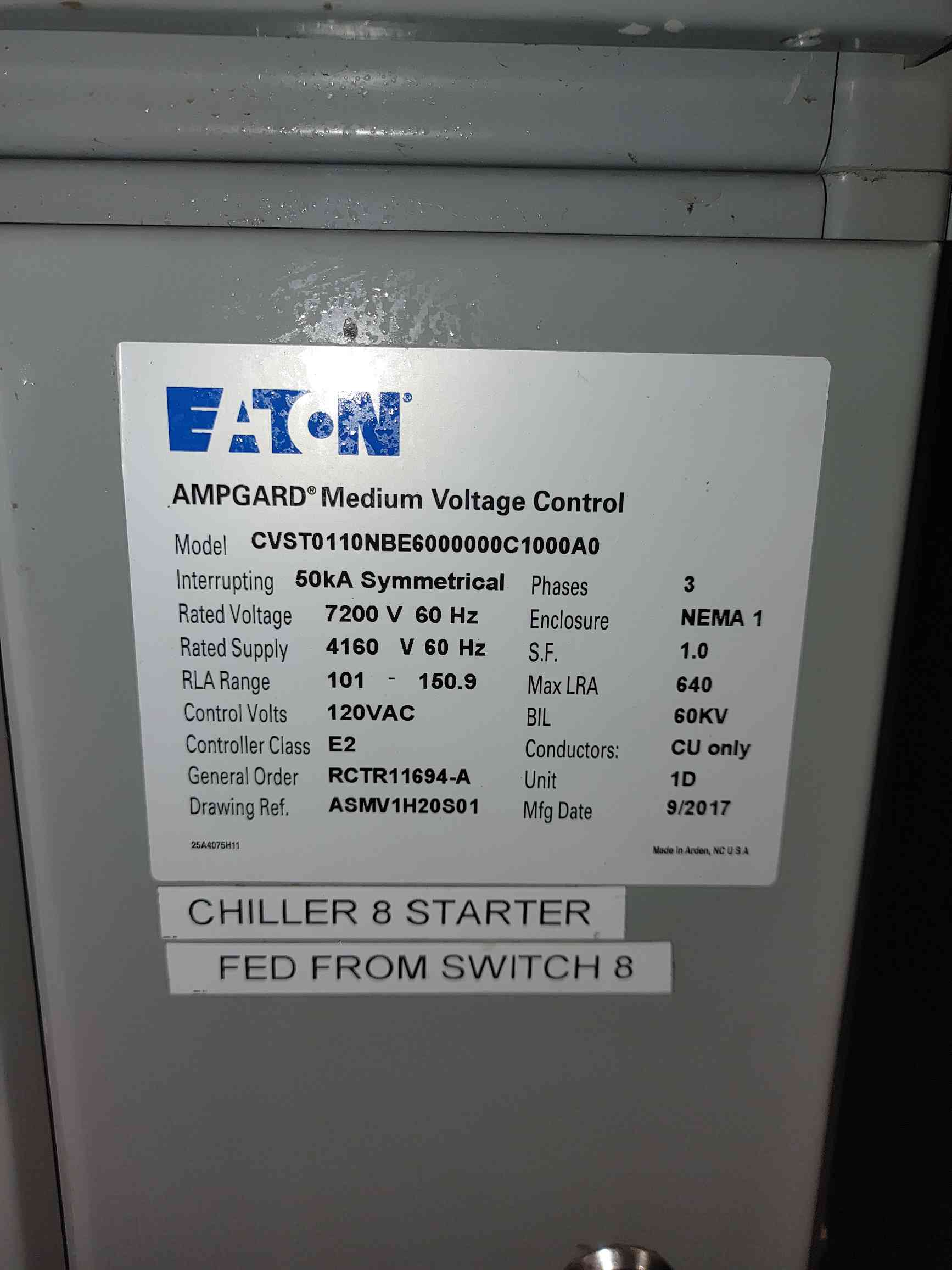 Eaton #AmpGard, medium voltage motor cont, NEMA 1, 7200/4160 Volts, 50 KA, CVST (2 available), 2017 - Image 5