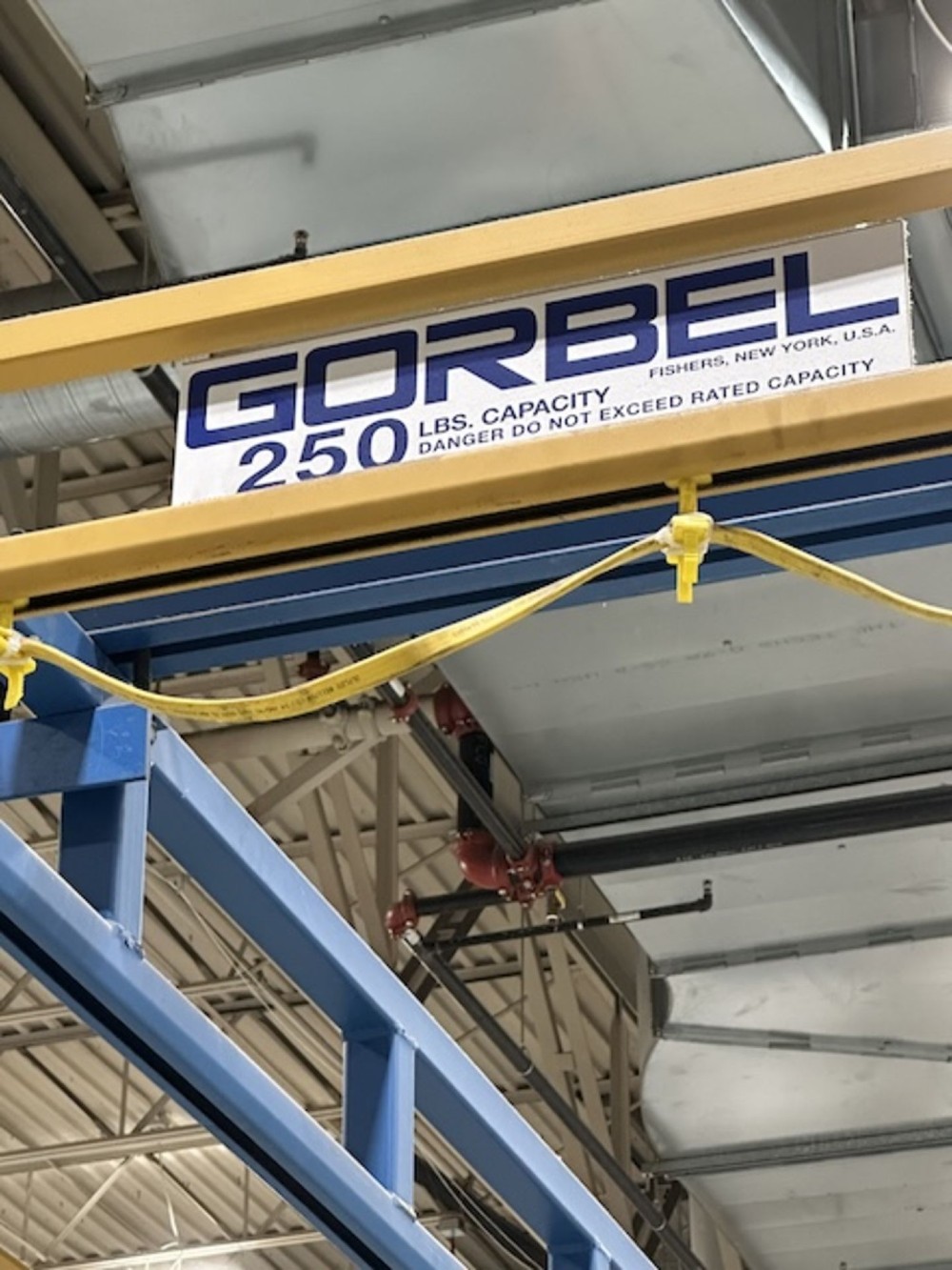.2 Ton, Gorbel, Bridge Crane, 250lb CAP, 19'-7" L x 20'-7" width x 11'-8" H (Already Taken Down) - Image 4