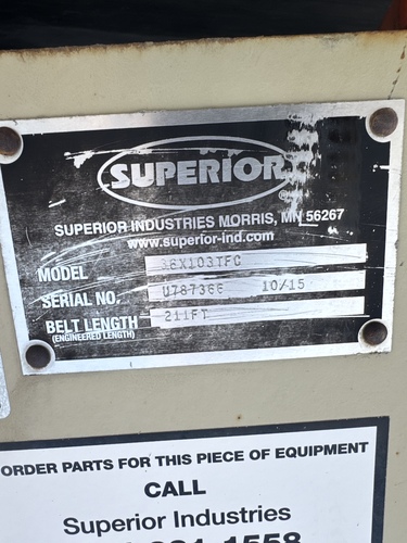 36" wide x 103' long, Superior conveyor belt with folding up to 61' long, 2015 - Image 8