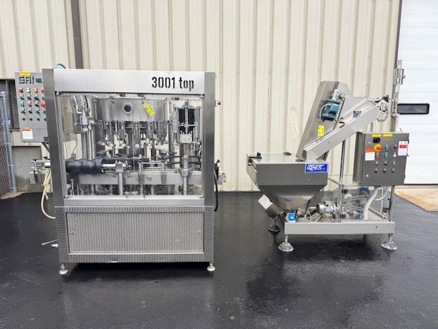 GAI #3001-Top, 16 Valves Triblock Bottle Sparger, Filler, Corker with Cork Feed System - Image 1