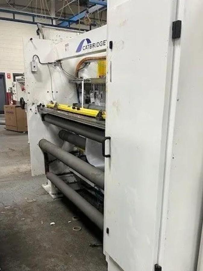 Catbridge #344-MC-18, 55" wide duplex turret slitter rewinder with core loading, shaftless floor pick-up, 2018 - Image 3