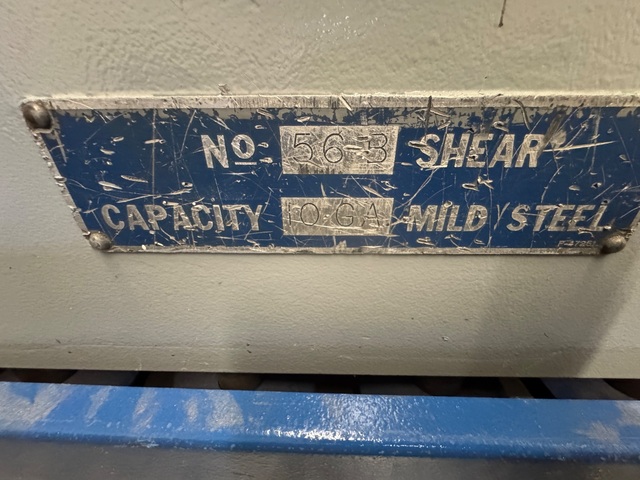 10 gauge x 6' Niagara #56-B, Mechanical Power Squaring Shear, 24" Back Gauge, 5 HP - Image 3