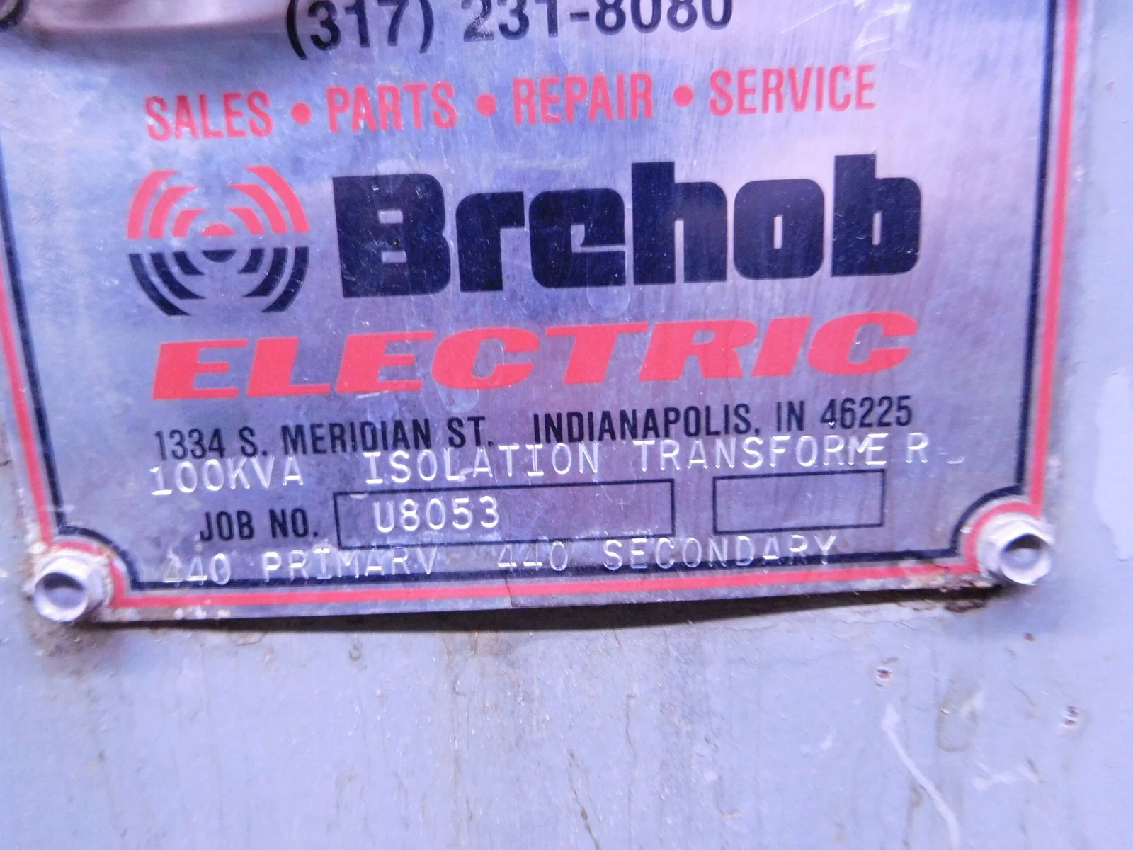 100 KVA 440 Primary, 440 Secondary, Brehob U8053, isolation transformer - Image 4
