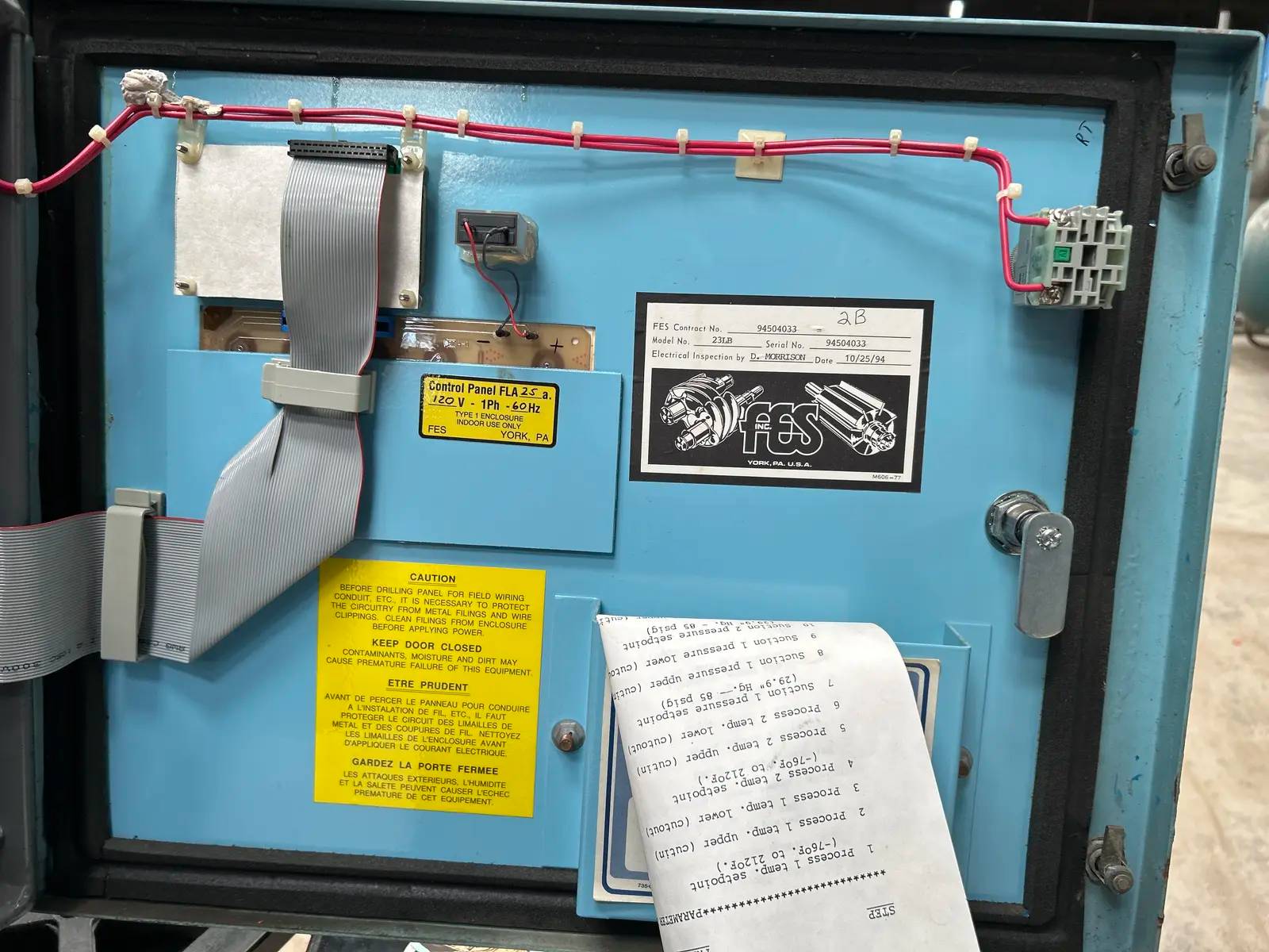 FES #Micro Master, Screw Compressor Micro Control Panel, 120 Volts, 1PH, 1994 - Image 8