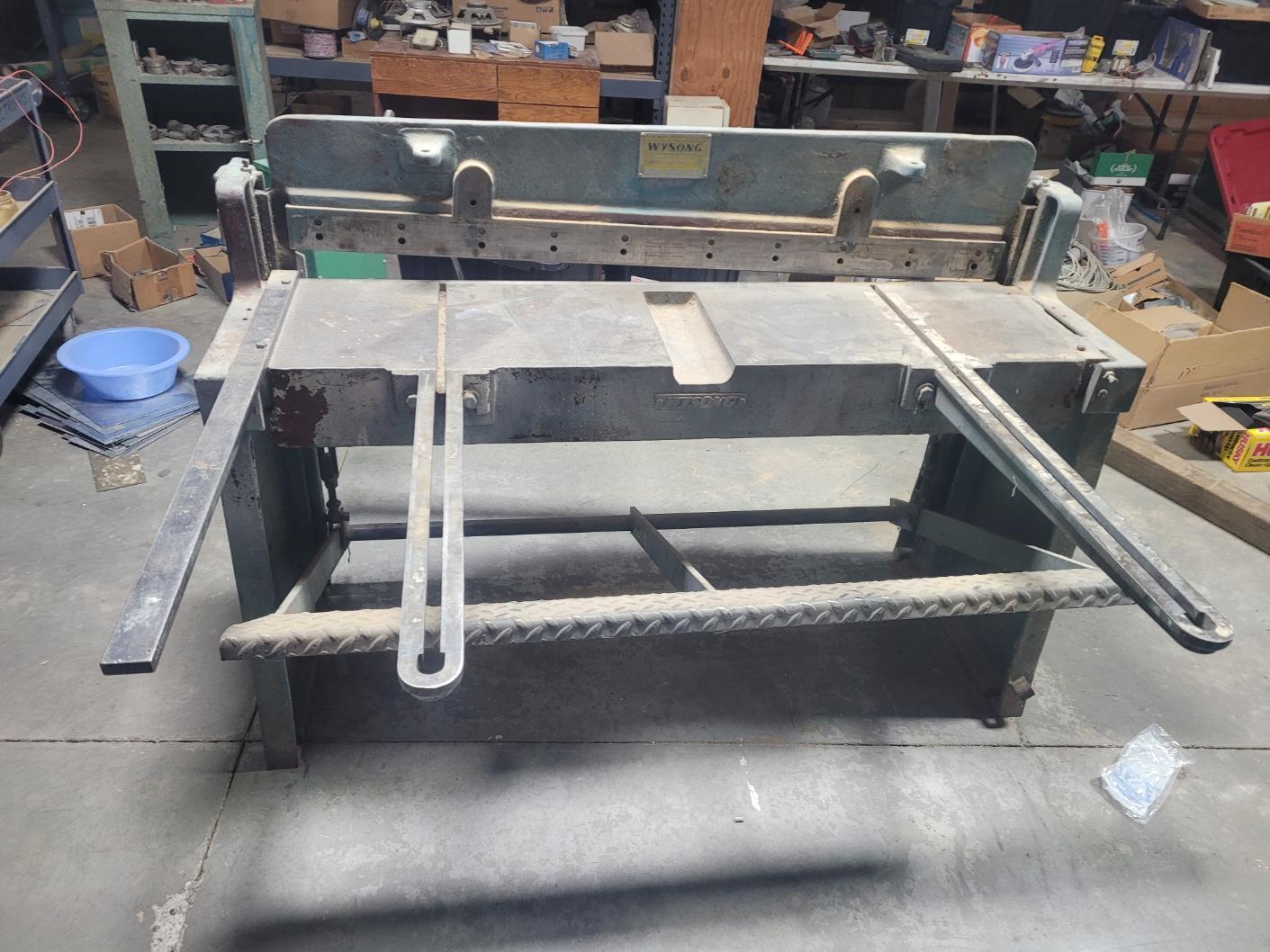 16 gauge x 4.4' Wysong & Miles #1652, Mechanical Power Squaring Shear, 26" back gauge, 1970 - Image 3
