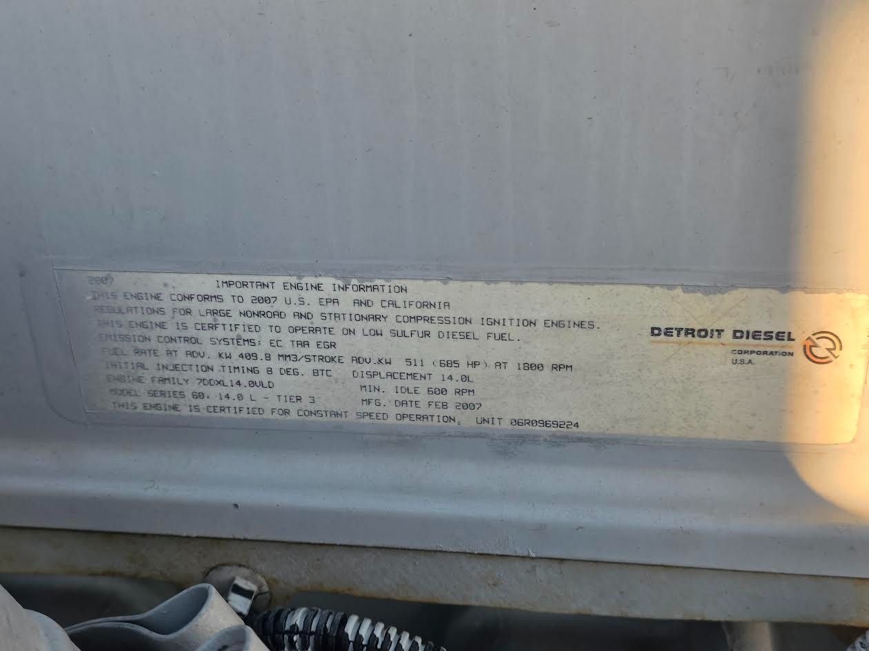300 KW Detroit #14L, Diesel Generator Set, 685 HP, 1800 RPM, 480 Volts, 3PH, 18268 hours, 2007 - Image 4