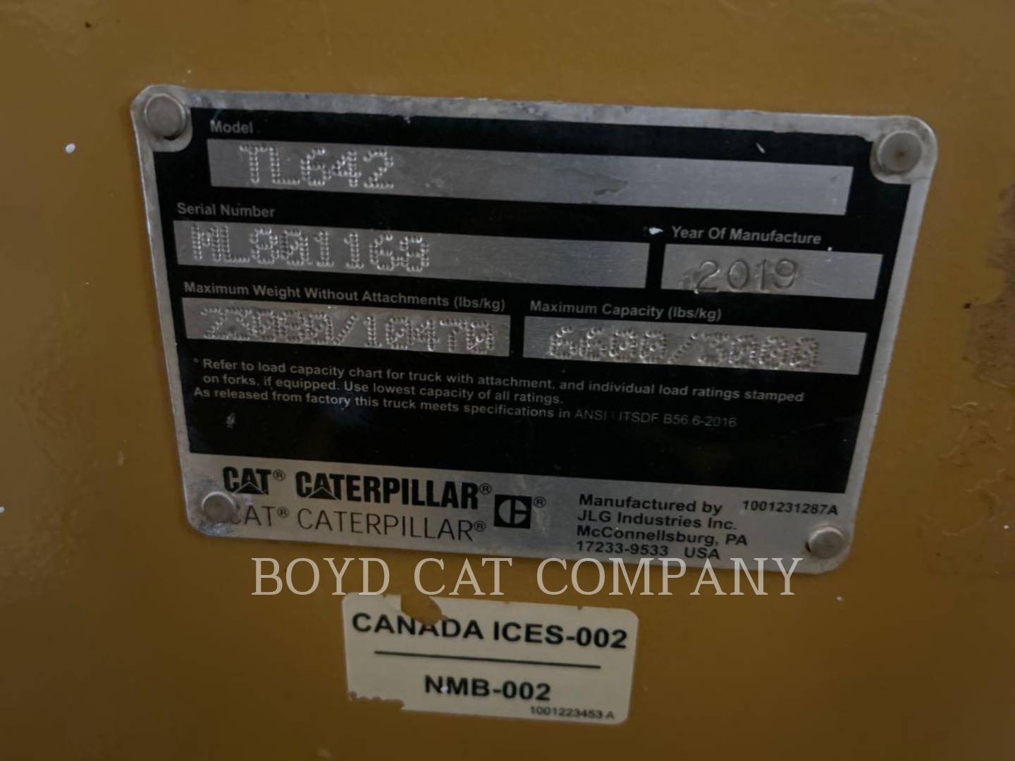 Cat TL642D, Telehandler, 1308 hours, S/N: ML801168, 2019 - Image 6