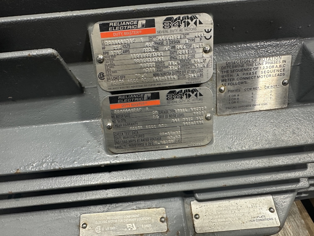250 HP 1800 RPM Master Duty Master 841 XL, Frame 449T, TEFC, MODEL: P 4 4 G 0 7 1 0 B, 460 Volts - Image 8