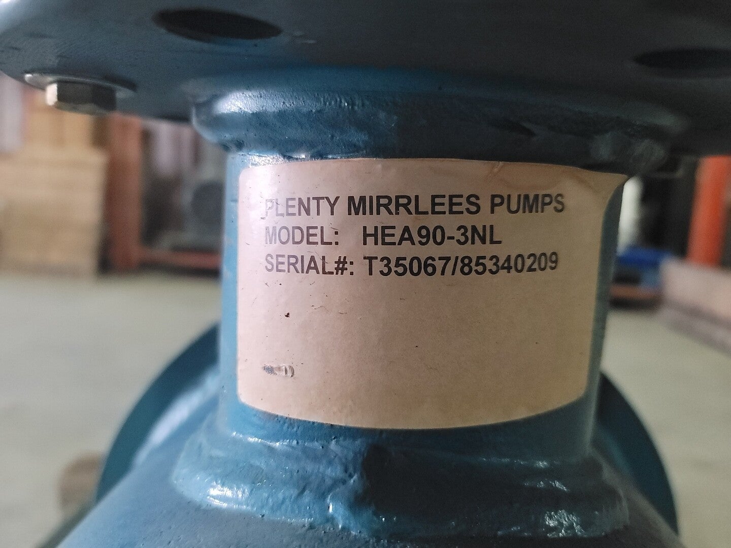 181 GPM, Plenty Mirrless #HEA-90-3NL, Centrifugal Pump, 1150 RPM, 120 psig, (3 available) - Image 4