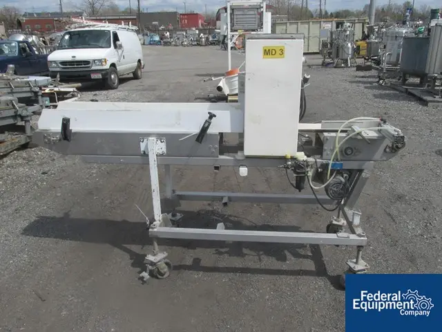Cintex #SPL2084, Microsearch Metal Detector, w/ 6" x 90" conveyor, pneu reject, 2011 - Image 1