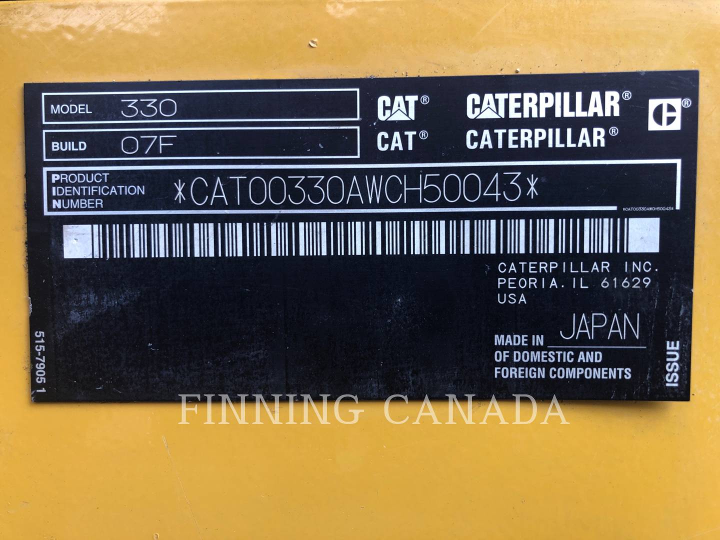 Caterpillar 330-07, Crawler Excavator, 1624 hours, S/N: WCH50043, 2024 - Image 5