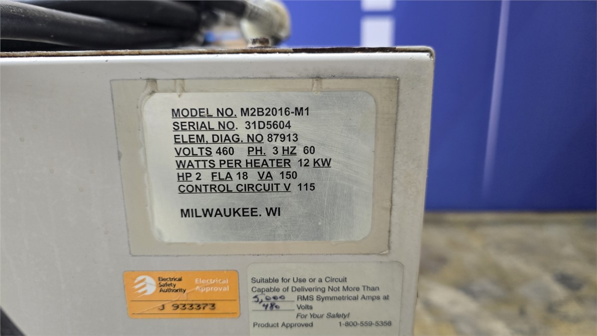 12 KW Sterlco #M2B2016-M1, thermolator, 100°F-550°F, 50 psi, 2 HP TEFC positive displacement pump - Image 2