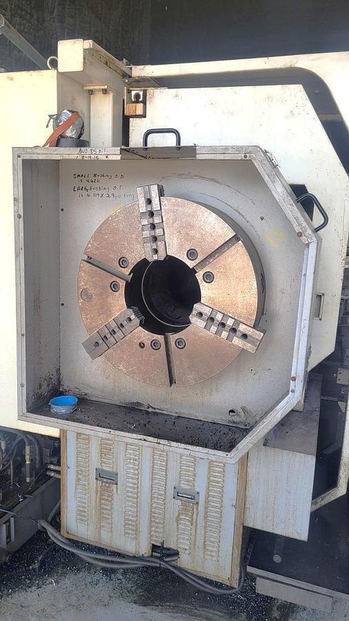37.43" x 157" Hankook #PROTEC-9NC, Hollow Spindle Lathe, 21.1" X, 151" Z, 24.8" swing over cross slide, 151" - Image 7