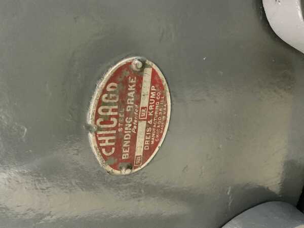 18 gauge x 12' Dreis & Krump #1218, apron brake, 2-1/4" max opening, 1" flange, 1/2" front-rear adjustment - Image 6