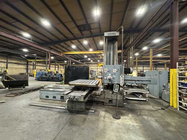 5-1/8" Wotan #B-130S, horizontal boring mill, 60" x 67" table, 2-Axis Newall C080 digital read out, pendant - Image 1