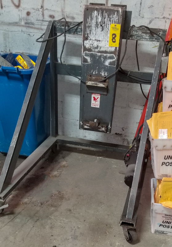 Hydraulic Bin Tipper, for 96 or 64 gallon bins, 2 HP motor, casters - Image 1