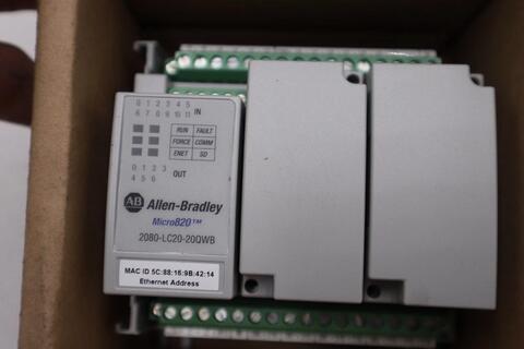 Allen-Bradley 2080-LC20-20QWBR Micro820 CONTROLLER - STOCK GF62 - Image 1