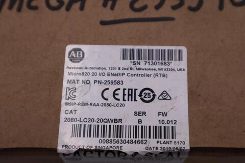 Allen-Bradley 2080-LC20-20QWBR Micro820 CONTROLLER - STOCK GF62 - Image 2