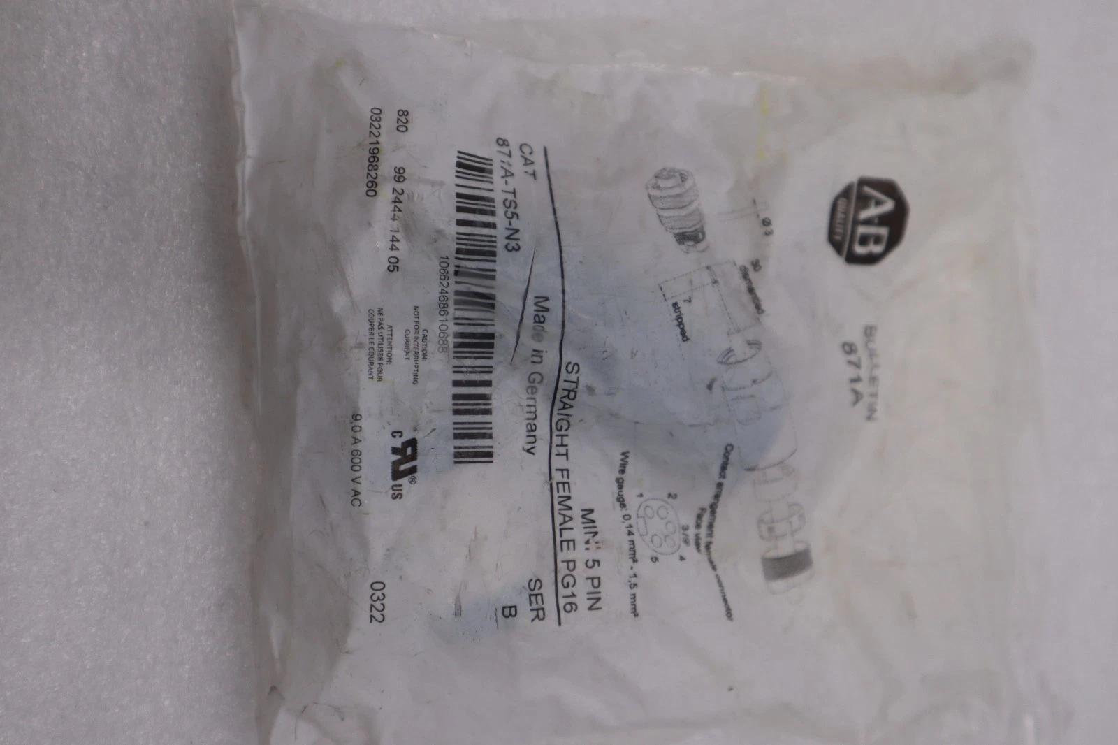 Allen-Bradley Bradley 871A-TS5-N3 TERMINAL CHAMBER MINI STRAIGHT FEMALE STOCK H1613A - Image 2