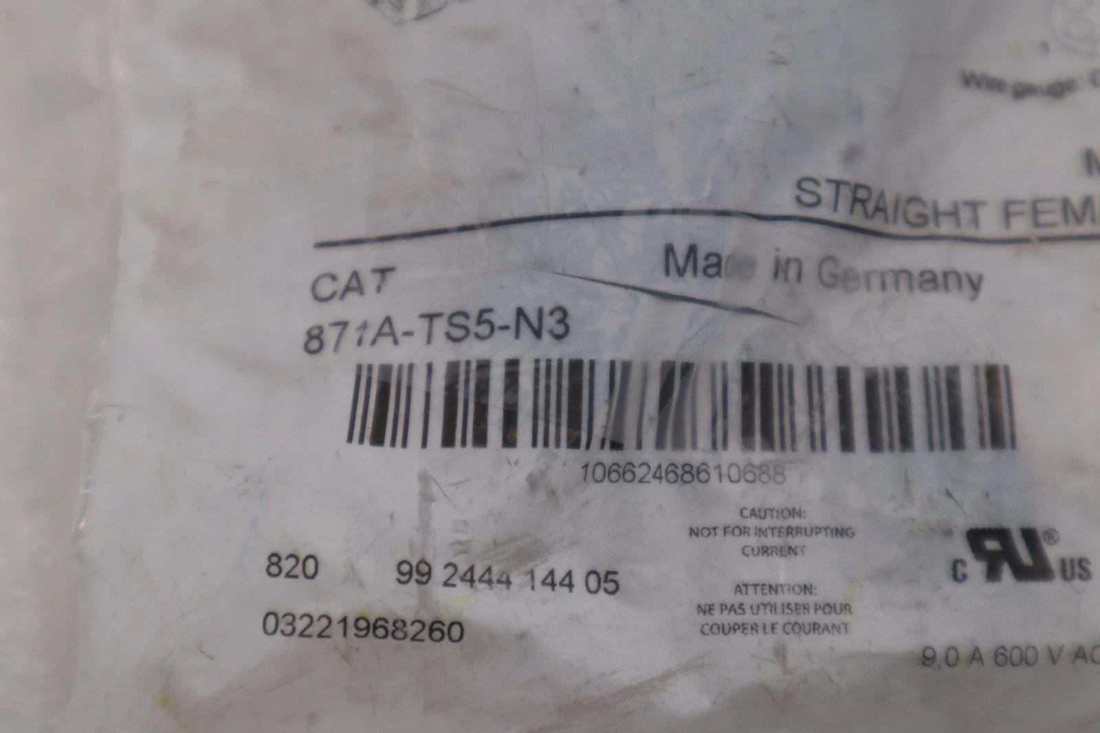Allen-Bradley Bradley 871A-TS5-N3 TERMINAL CHAMBER MINI STRAIGHT FEMALE STOCK H1613A - Image 3