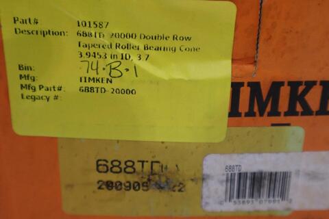 Timken 688td tapered roller bearing double row cone 4-8 od - new - stock 2922cc - Image 2