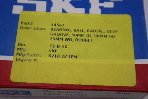 NEW SKF 6210 2ZJEM Ball Bearing 62102ZJEM 6210-2ZJEM STK L216CC - Image 3