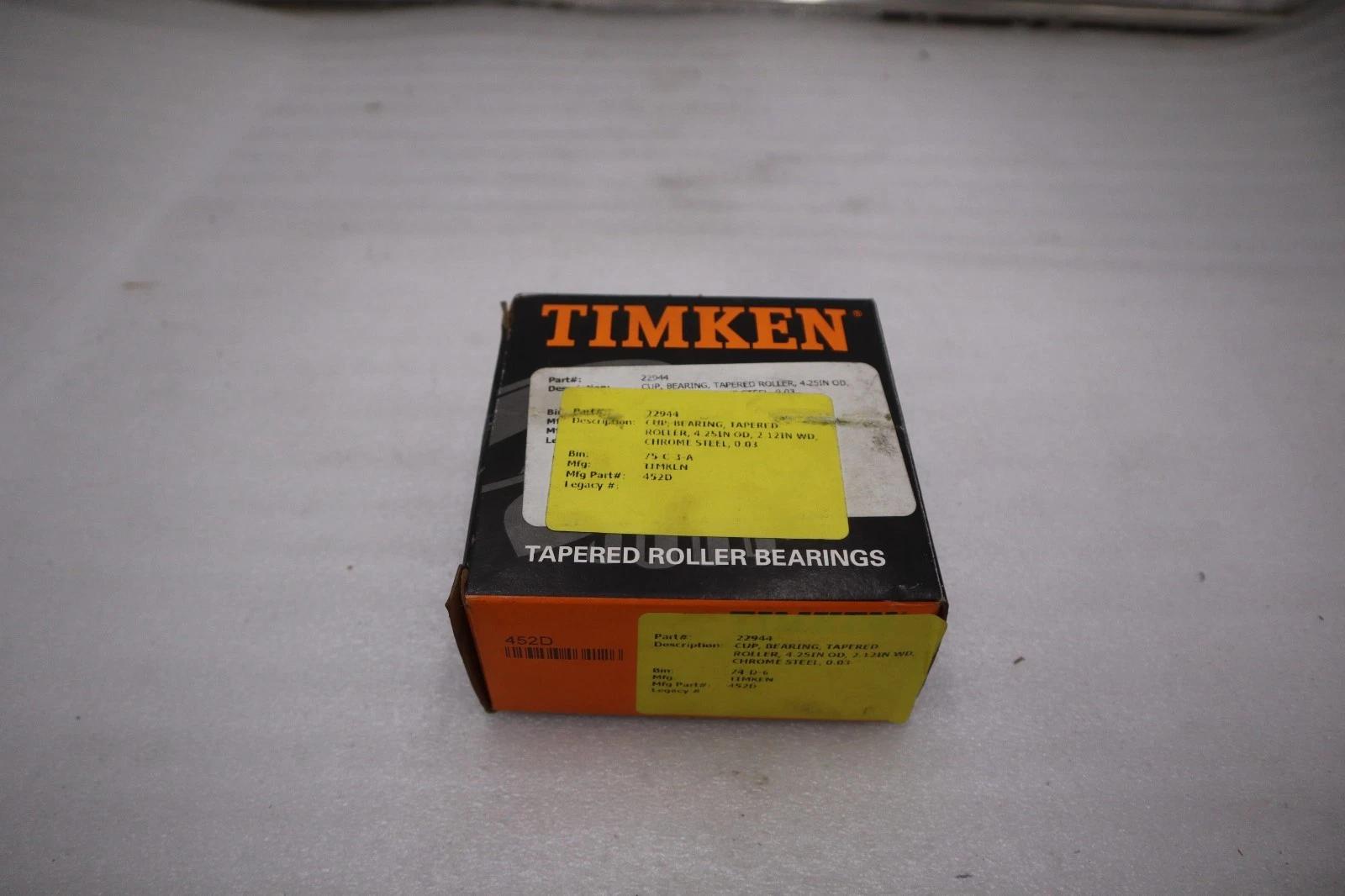 New open box timken 452d 3 precision tapered bearing cup stk k-3975cc - Image 1