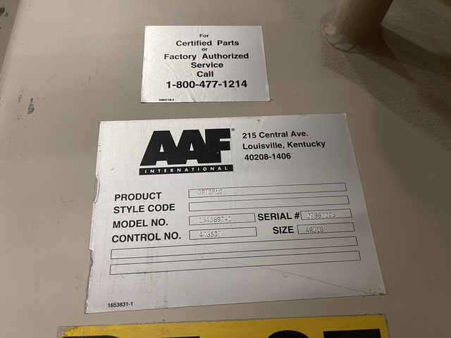 AAF International #1646892-1-OPTIFLO, Dust Collector, w/ 16-1/2" Chicago blower - Image 3