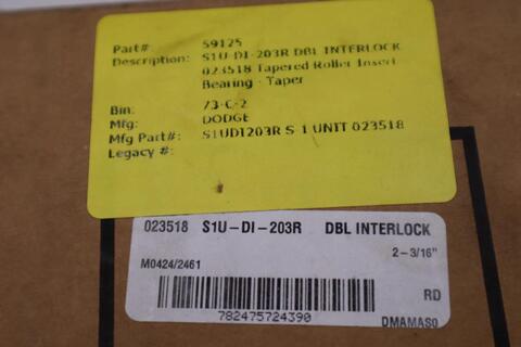 New dodge 023518 s1u-di-203r double interlock tapered roller bearing stock 3109cc - Image 2