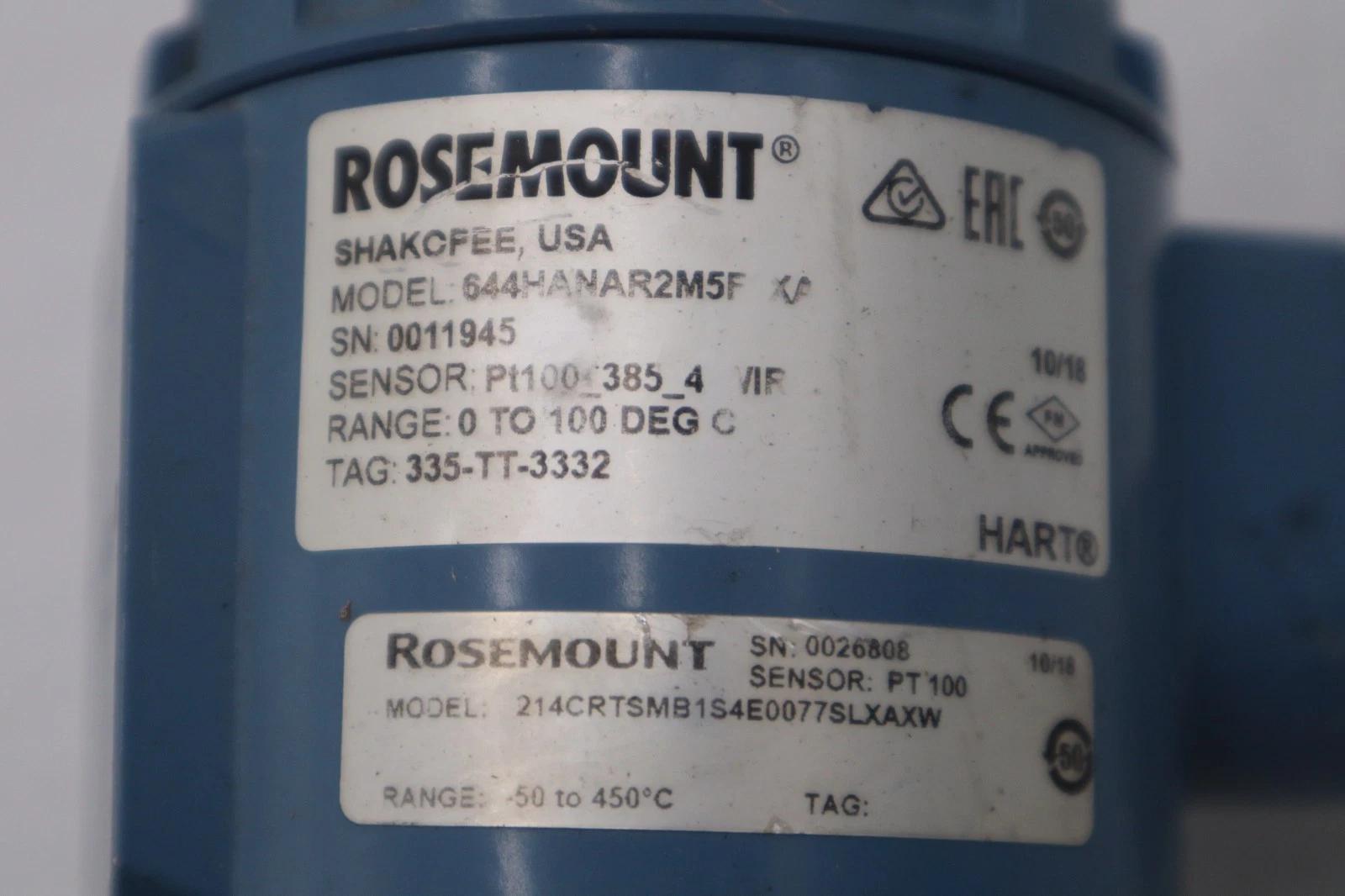 Rosemount 214C Temperature Sensor 214CRTSMB1S4E0077SLXAXW -50 TO 450 C #3527A - Image 2