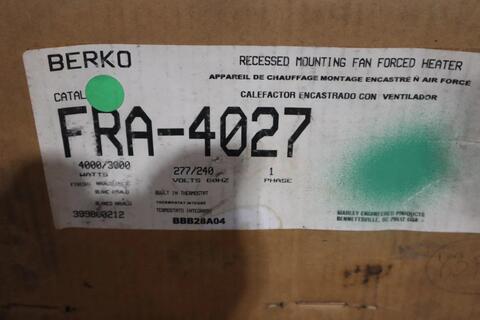 Berko fra4027 4000/3000w 277/240v wall htr - stock 1390cc - Image 1