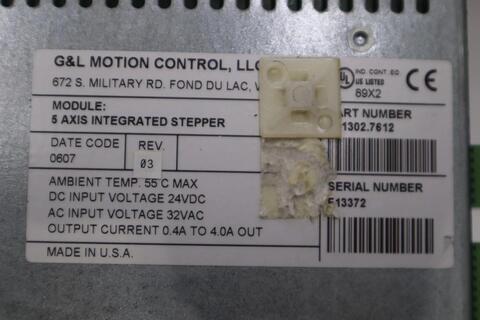 G & L MOTION CONTROL M.1302.7612 5-Axis Integrated Stepper 32Vac STOCK 6022 - Image 2