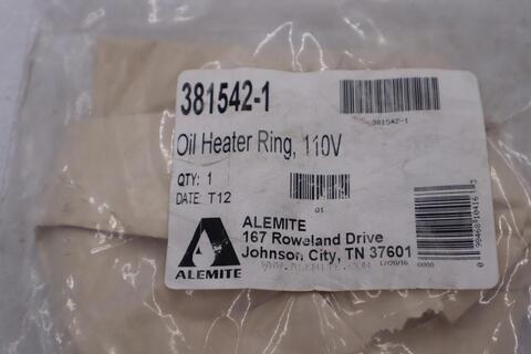 Alemite 381542-1 oil heater ring, 110v stock #k-2008 - Image 1