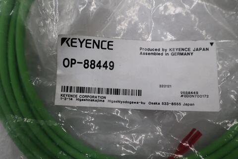 Keyence OP-88449 ETHERNET CABLE RJ45 M8 MALE 5 METER - NEW - STOCK 3145CC - Image 1