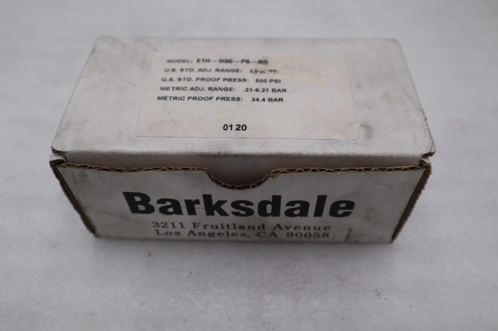 NEW OPEN BOX Barksdale E1H-H90-P6-BR PRESSURE SWITCH STOCK 1884CC - Image 1