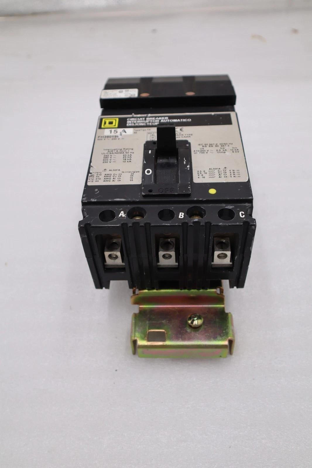 NEW OPEN BOX Square D Circuit Breaker 15A 600VAC - FH36015 STOCK H1238 - Image 1
