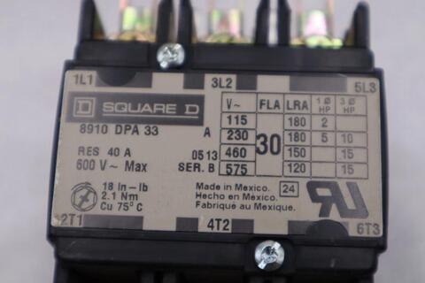 NEW Square D 8910DPA33V02 Definite Purpose Contactor 3 Pole Open STOCK H890A 785901073536 - Image 2