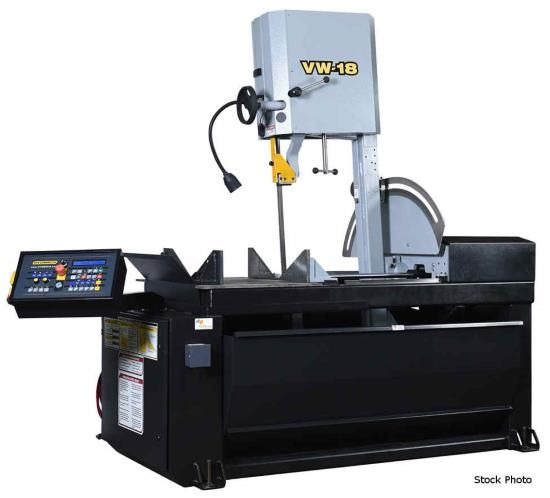 10.25" x 18" Hydmech #VW-18-2, Semi-Auto Vert Miter Bandsaw, 1.25" x 16' 3" blade, 385 SFM, 5 HP, 480 V., - Image 1