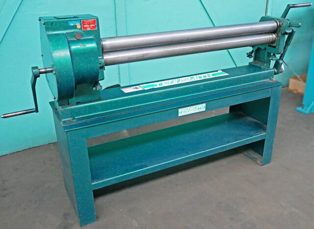 4' x 16 gauge Tennsmith #SR-48, Heavy Duty Initial Pinch Slip Roll, w/ Stand, 3" diameter rolls - Image 2