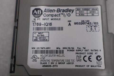 Allen-bradley 1769-iq16 series a input module stock #k-1567c - Image 2