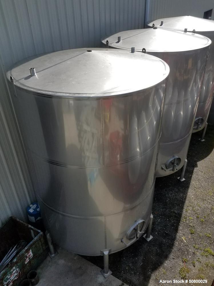 6500 gallon, Vertical Tank, 304 Stainless Steel, 114" diameter x 144" straight side, single wall, cone top & - Image 7