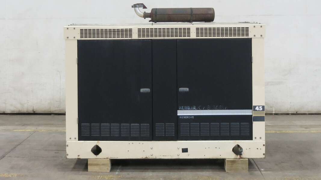 44 KW Kohler #45RZG, Natural gas LP generator set, 120/240 Volts, 1-phase, 75 HP @ 1800 RPM, GM 4.3L engine - Image 1